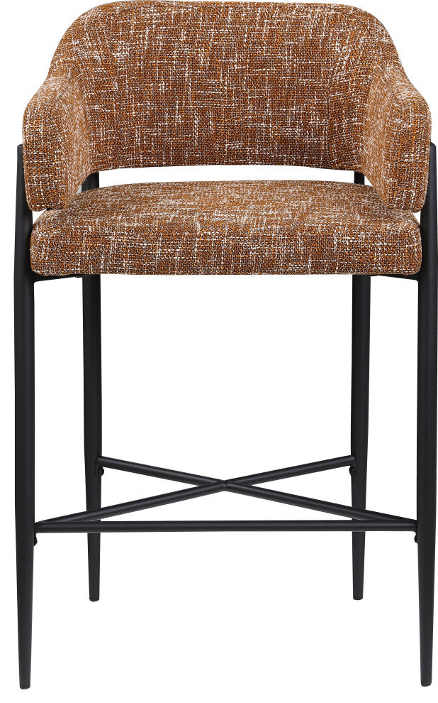Dame Upholstered Bar and Counter Stool, Cognac