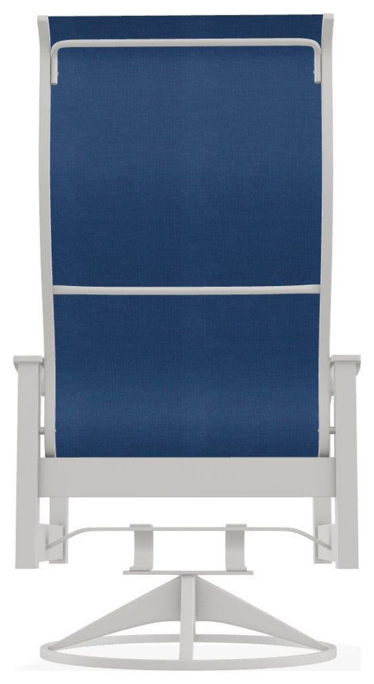 Leeward Sling Outdoor Swivel Rocker, Cobalt/Snow
