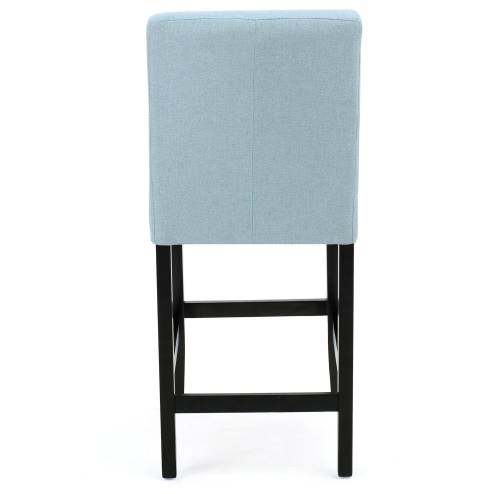GDF Studio Peterborough Counter Stool, Set of 2, Light Blue Fabric