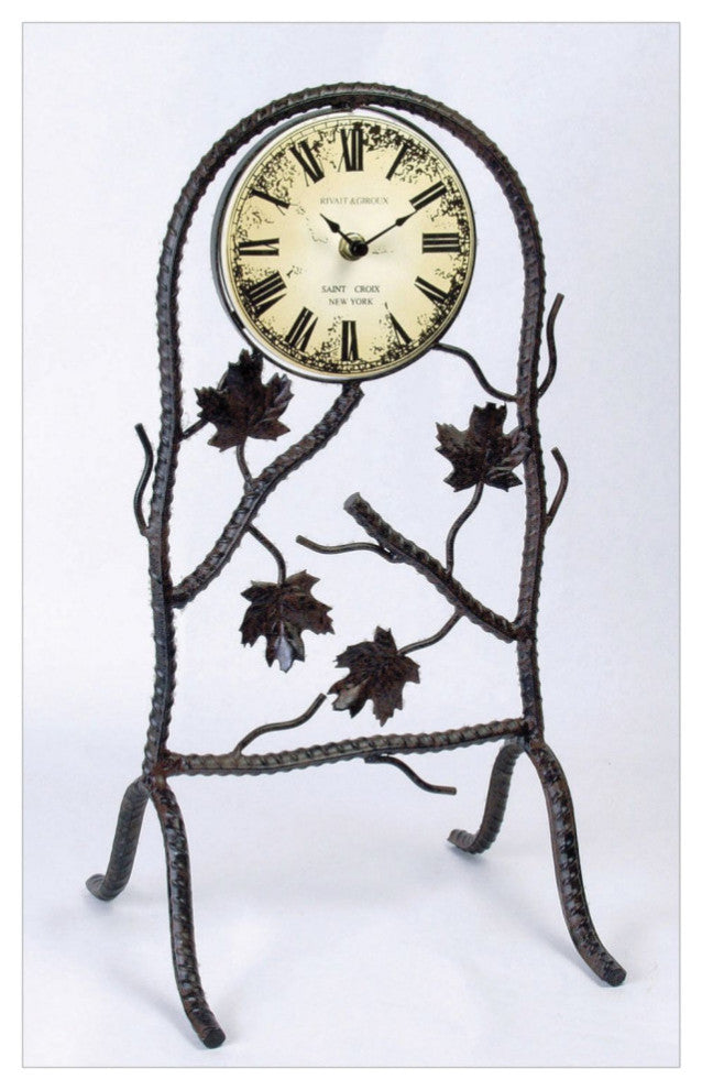 Resin Analog Metal Quartz Tabletop Clock, Black