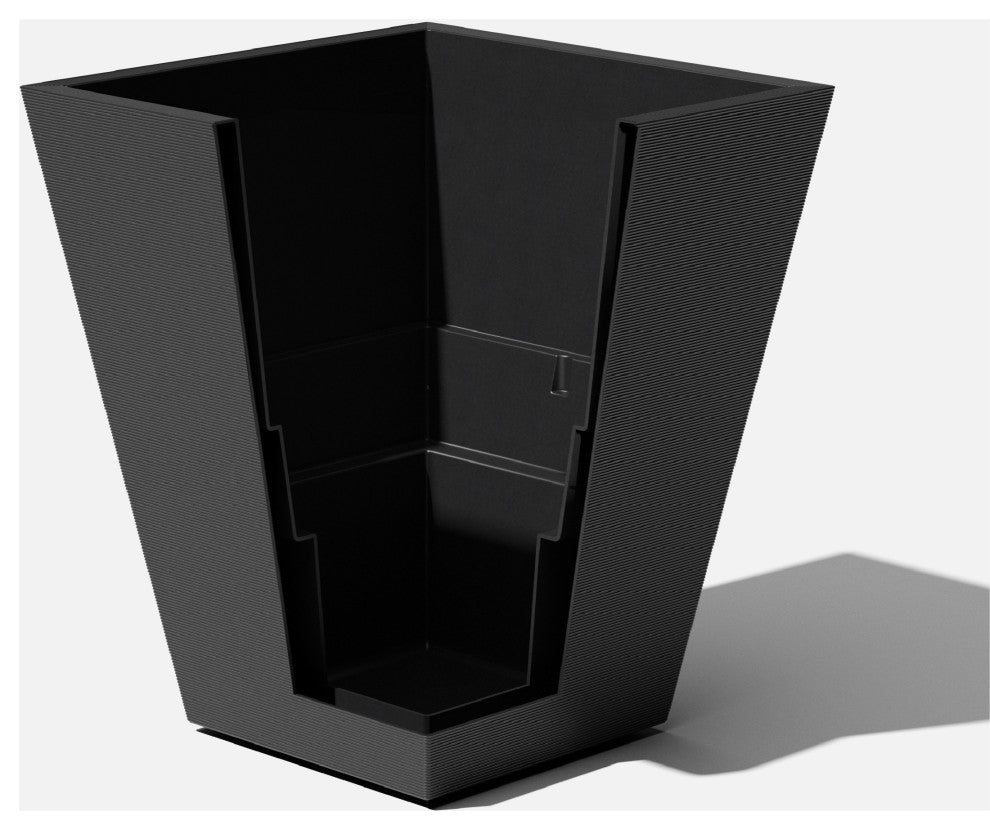 Pro Series Linear Grooved Planter, 30", Black