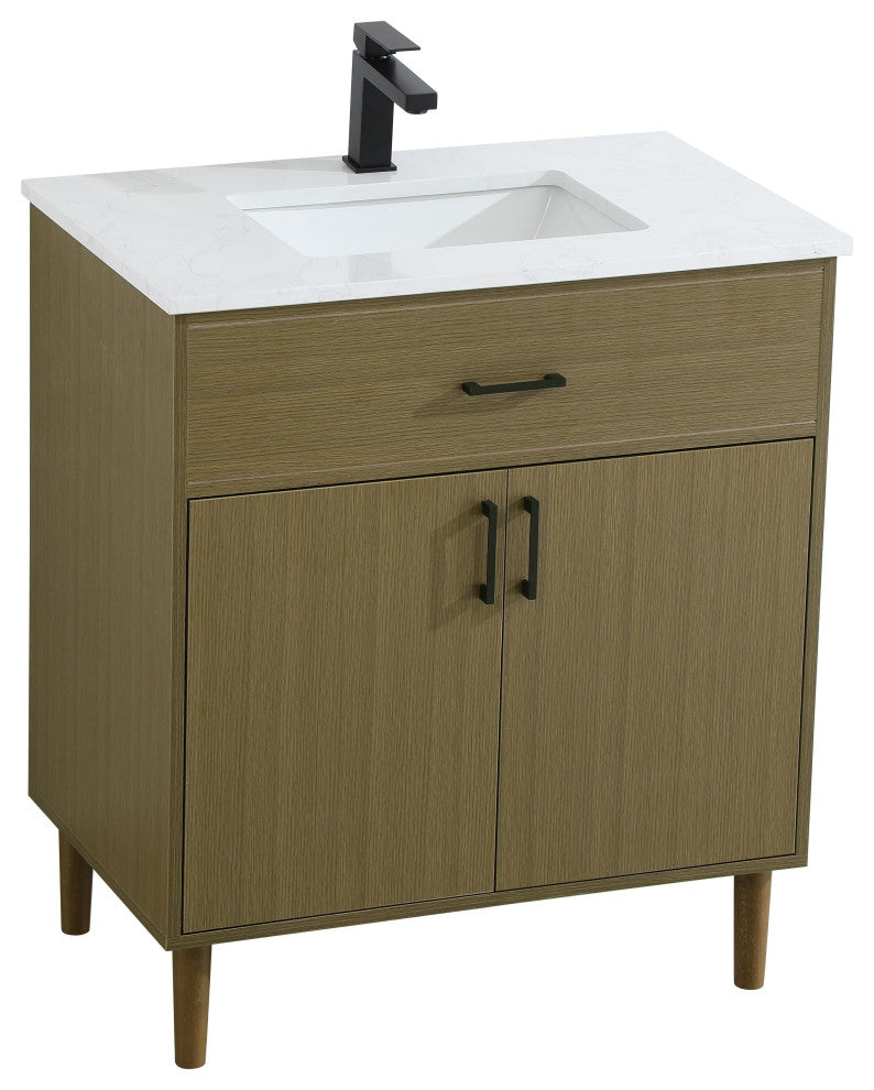 Home Living 30" Single Bathroom Vanity, Chestnut Brown
