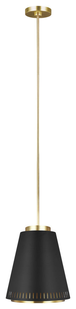 Generation Lighting, EP1041MBK, Wide Pendant, Midnight Black