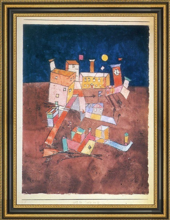 Paul Klee Part of G - 18" x 24" Framed Premium Canvas Print
