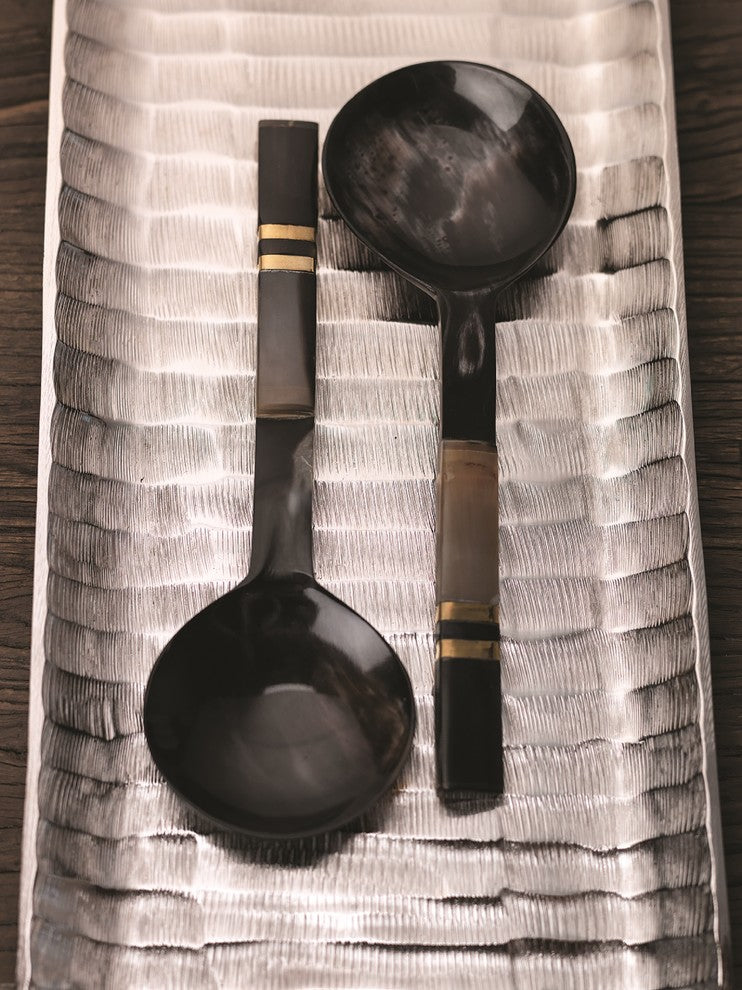 "Seychelles" 2-Piece Salad Server Set, Horn Handle