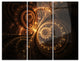 "Green Fractal Flower in Dark" Digital Metal Wall Art, 3 Panels, 36"x28"