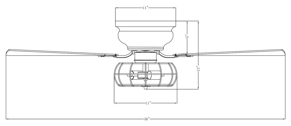 48 in Flush Mounted Modern Ceiling Fan with Remote Control