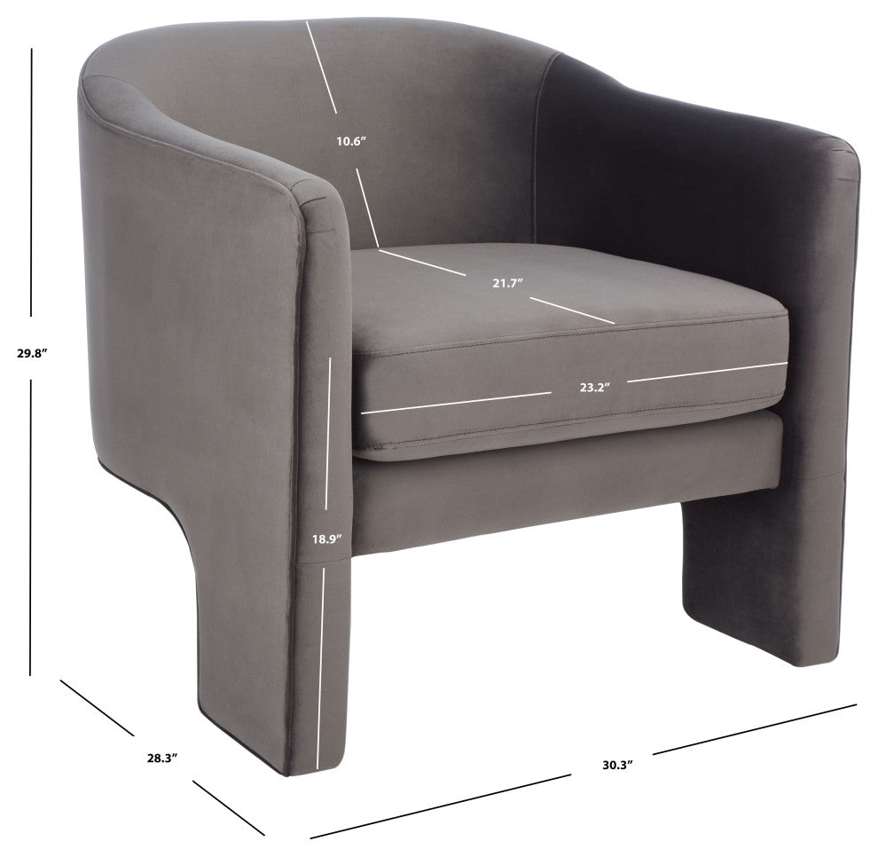 Safavieh Couture Londyn Upholstered Accent Chair, Dark Brown