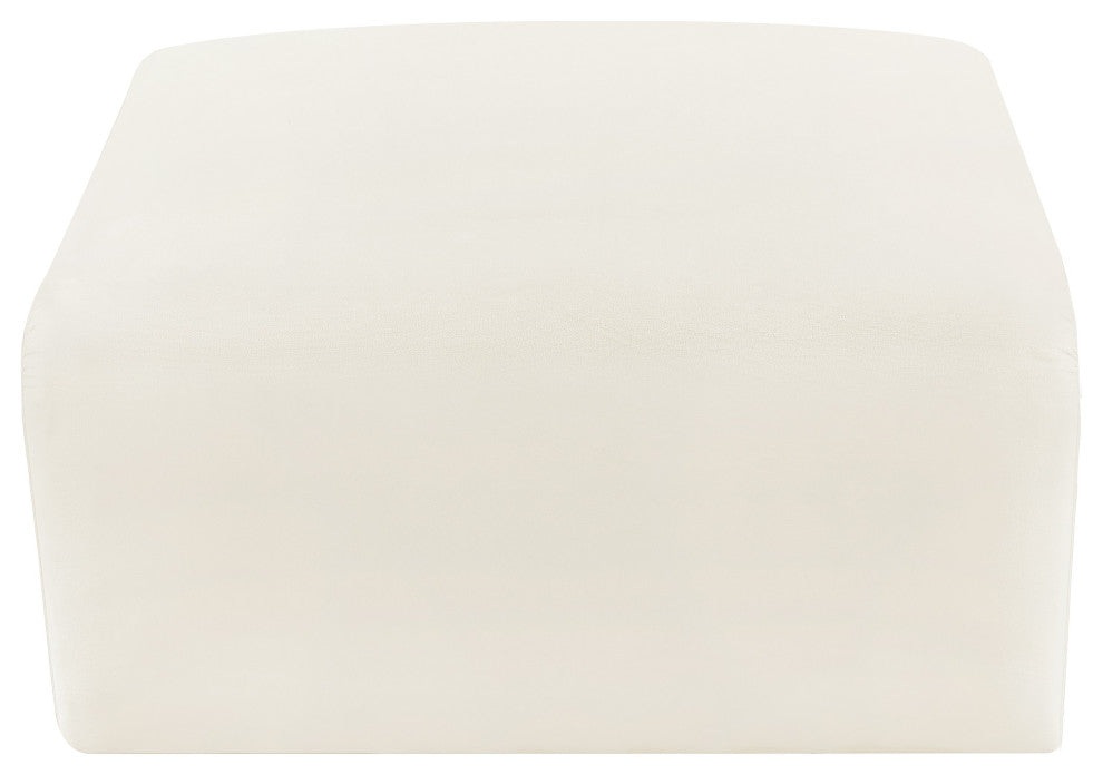 Arc Upholstered Modular Component, Cream, 1-Piece: Ottoman, Velvet