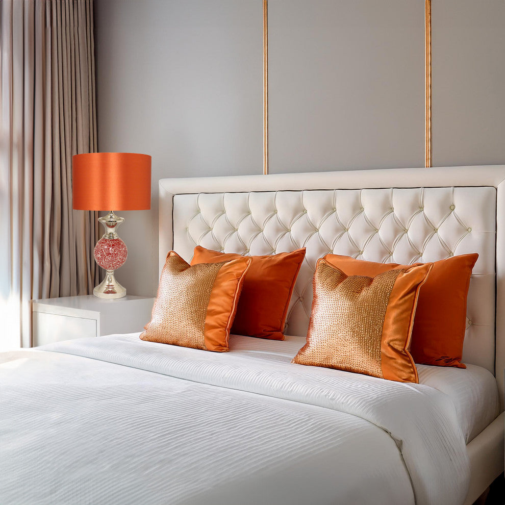 Urban Designs Orange Mosaic Cracked Glass 24" Table Lamp, Set of 2