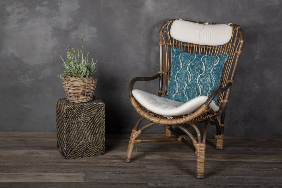 Rattan Kobo Indoor and Outdoor Planter Basket With Plastic Pot, X-Small