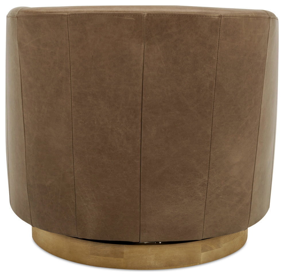 Oscy Leather Swivel Chair