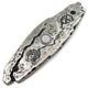 Petroglyph Doorbell, Luxury Decorative Hardware, Polished Pewter