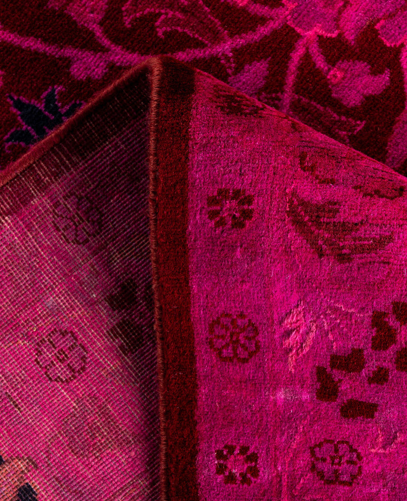 Overdyed One-of-a-Kind Hand-Knotted Area Rug Purple, 4' 0" x 6' 2"