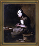 Theodule Ribot Shucking Oysters Framed Premium Canvas Print, 16"x20"