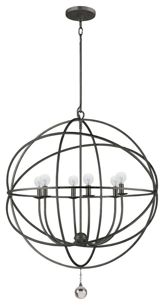 Solaris 6-Light Silver Sphere Chandelier II