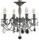 Elegant Rosalia Flush Mount, Pewter Finish With Royal Cut Crystal