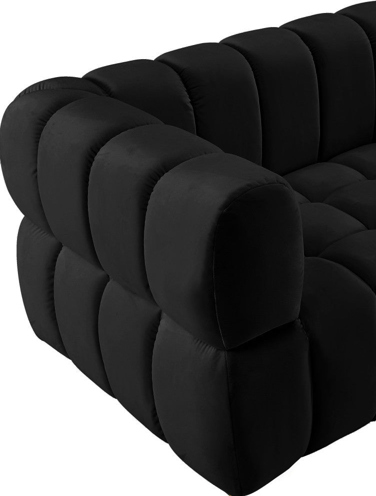 Gwen Velvet Upholstered Chair, Black, Chair