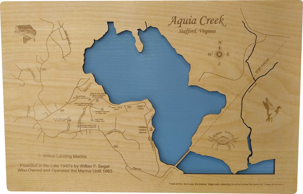 Aquia Creek Virginia Map, Medium, Standout