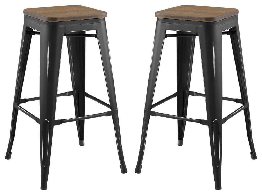Promenade Bar Stool Set of 2 - Black