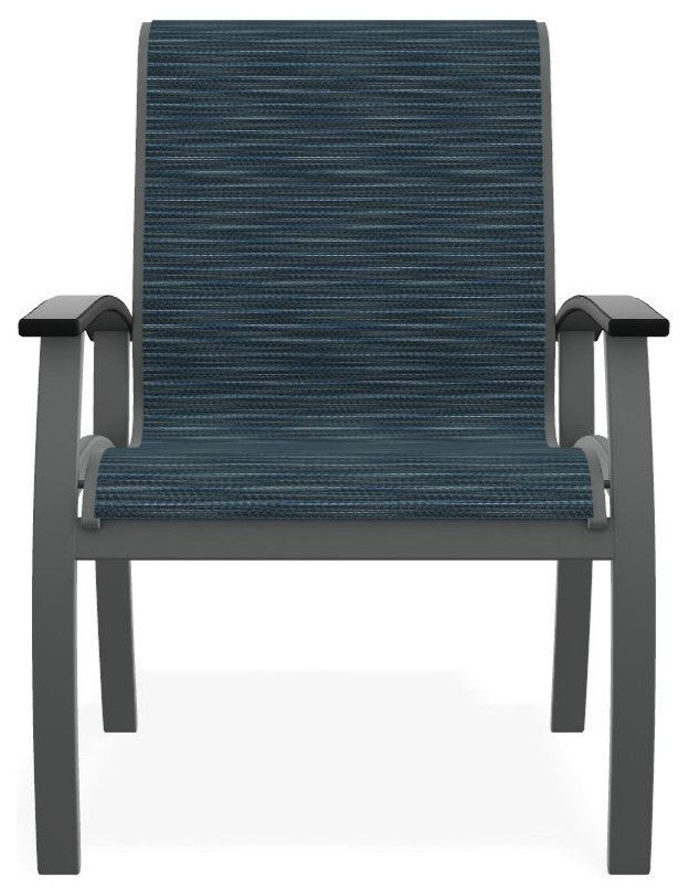 Belle Isle Sling Outdoor Dining Chair, Nimbus Ocean/Graphite