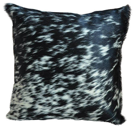 Pergamino Black With Salt and Pepper Cowhide Pillows, Single Sided