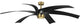 Insigna Collection 72" 6-Blade Vintage Brass Ceiling Fan w Matte Black Blades