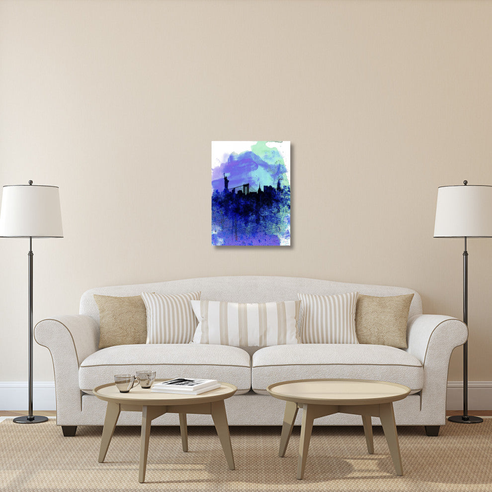 "New York  Watercolor Skyline 2" Fine Art Print