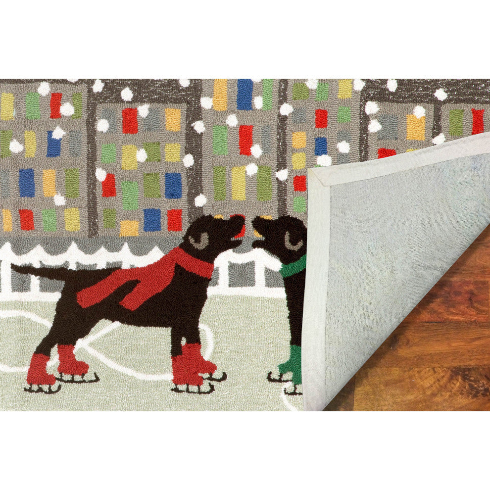 Frontporch Holiday Ice Dogs Indoor/Outdoor Rug Multi 2'6x4'