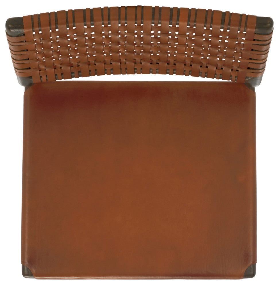 Safavieh Couture Valdina Woven Leather Acccent, Brown/Walnut