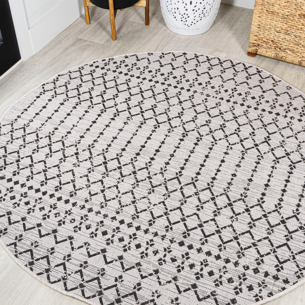 Ourika Moroccan Geometric Textured Weave Indoor/Outdoor Area Rug