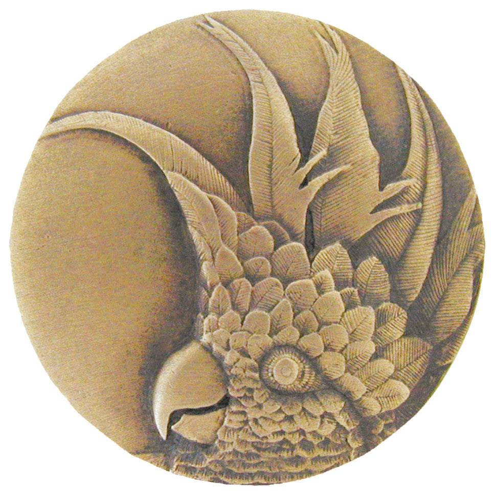 Cockatoo Knob Antique Brass Large, Left Side, Right