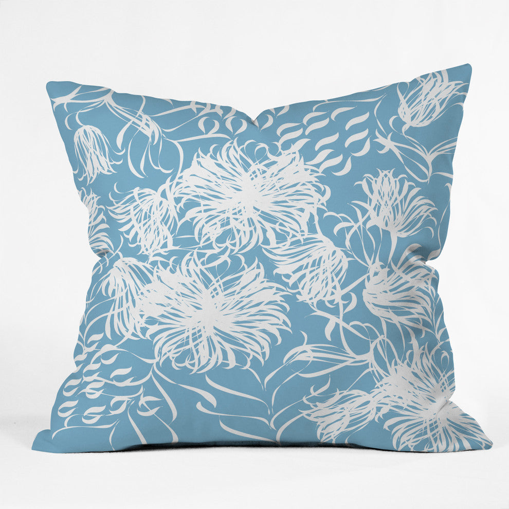 Vy La Cool Breezy Blue Outdoor Throw Pillow, 26x26x7