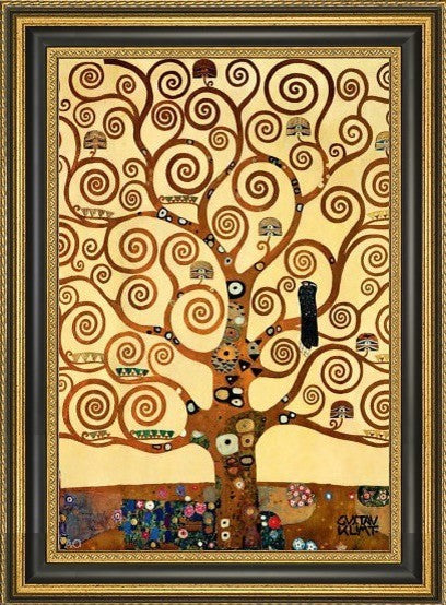 Gustav Klimt A Tree of Life - 16" x 24" Framed Premium Canvas Print