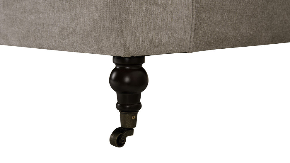 Alana Lawson 88" 3-Cushion Tight Back Sofa, Silver Gray Polyester