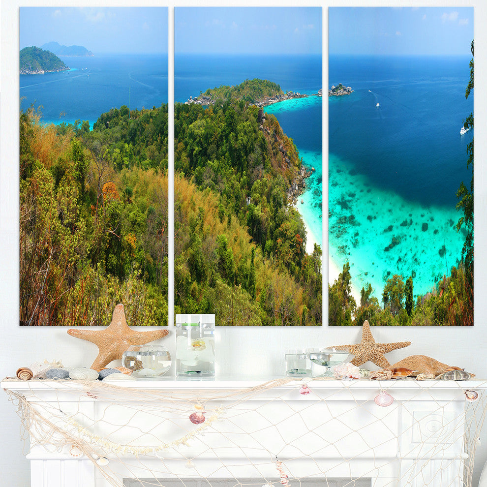"Similan Islands Paradise Bay" Metal Wall Art, 3 Panels, 36"x28"