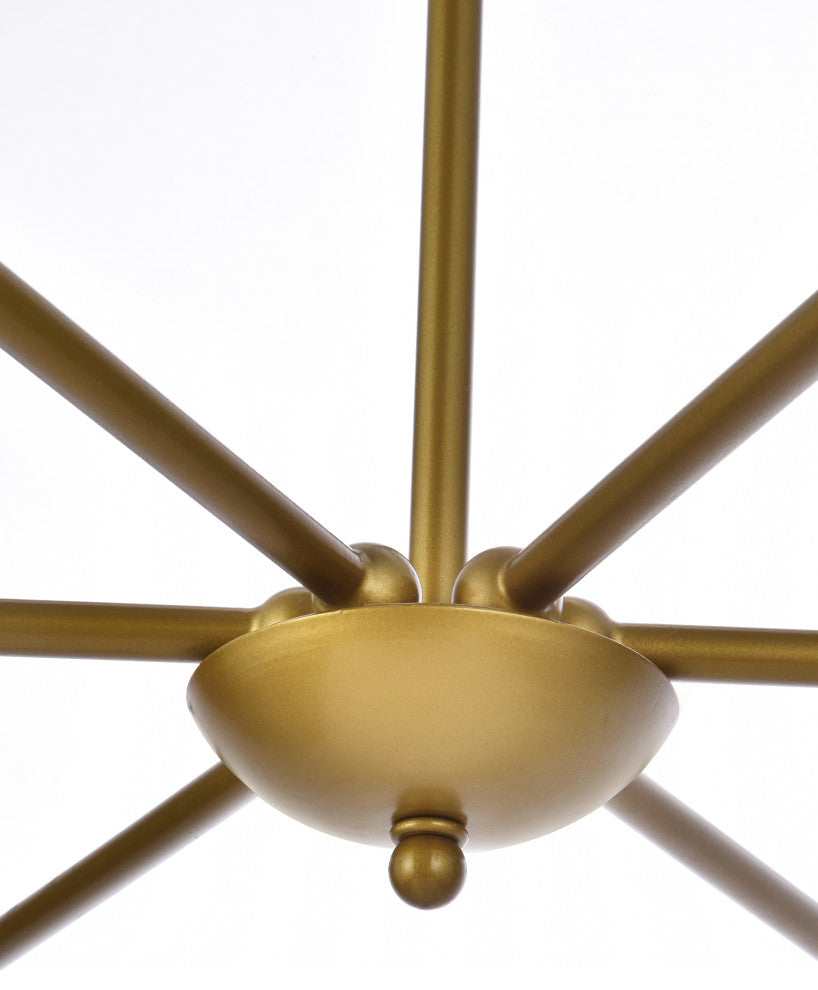 Charlie 36" Pendant, Black and Brass