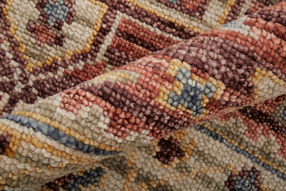Foxboro R69CK Transitional/Global Area Rug, Rust/Beige, 12'x15'