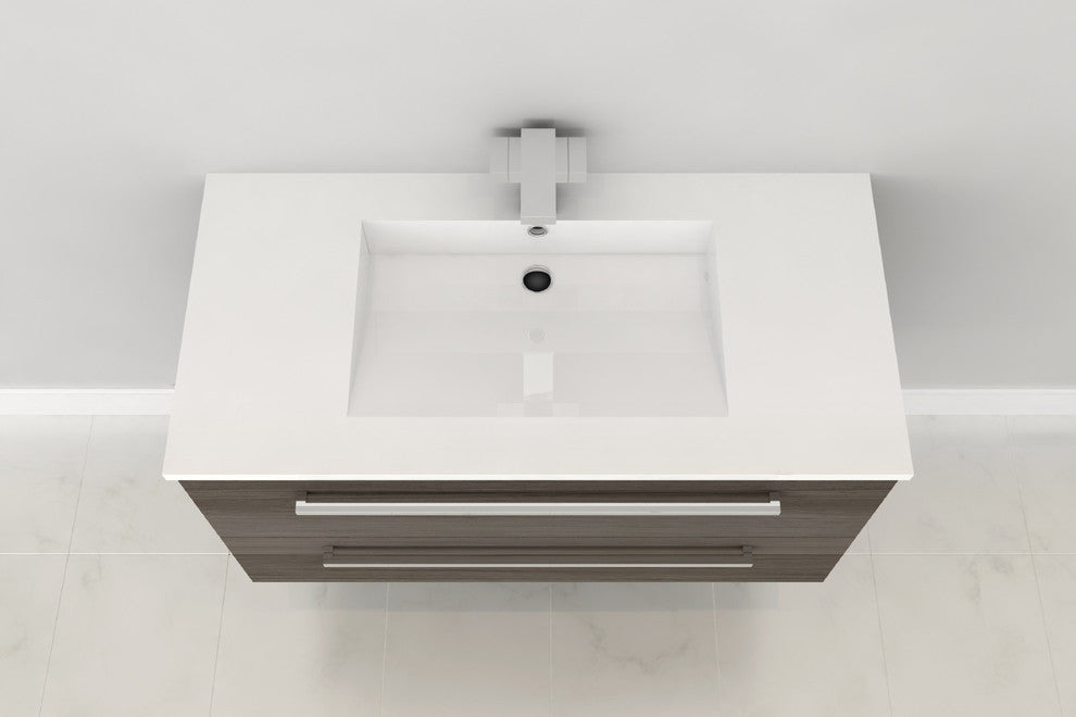 Silhouette Zambukka Wall-Mounted Vanity, 30"