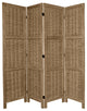 5 1/2' Tall Bamboo Matchstick Woven Room Divider, Burnt Gray, 4 Panel