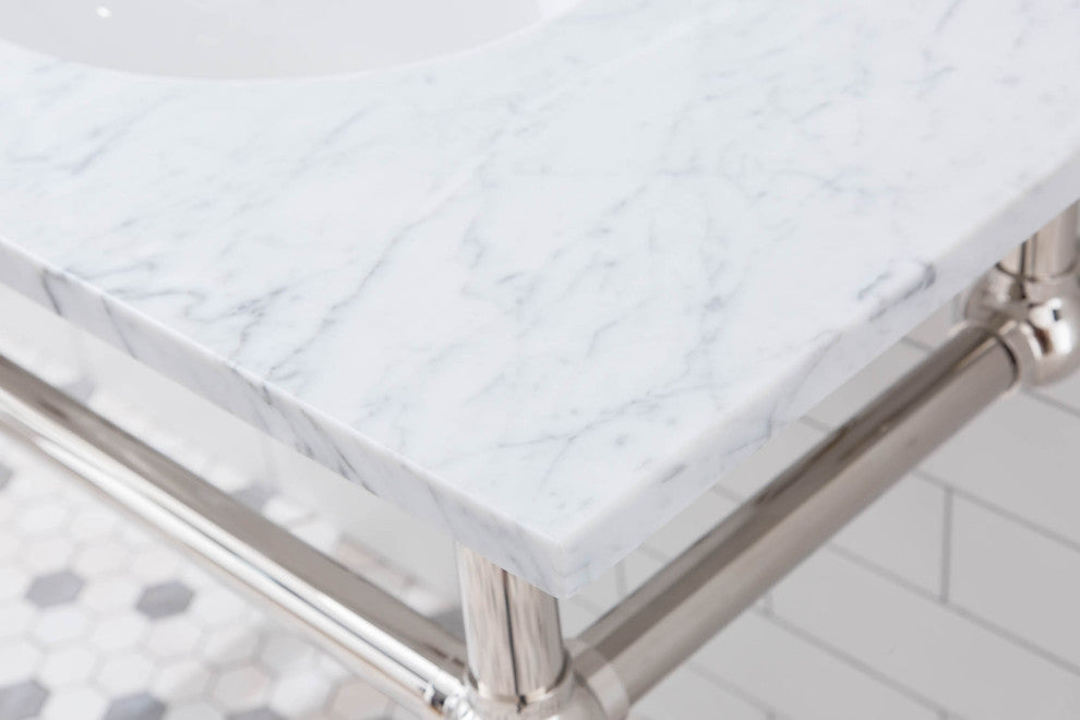 Embassy 60" Wide Double Wash Stand, P-Trap, Countertop With Basin