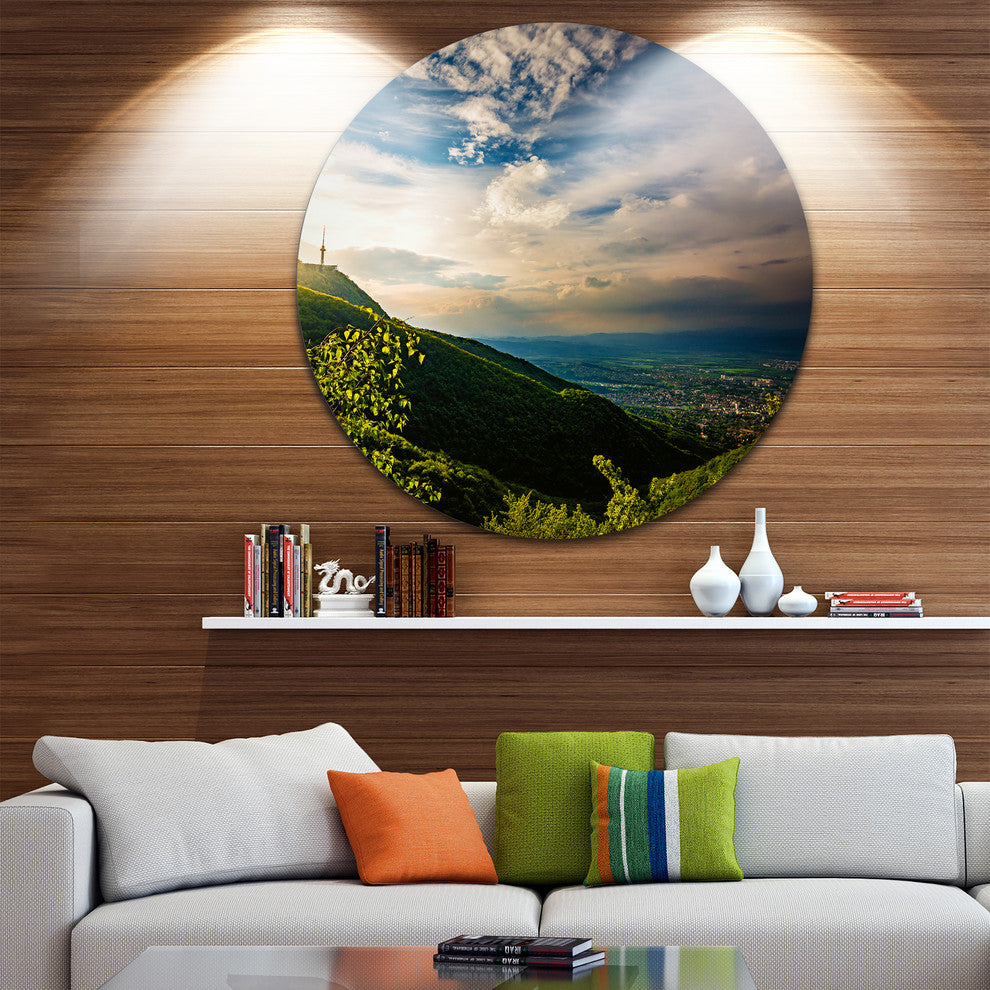 Vitosha Mountain Over Sofia Bulgaria, Landscape Round Wall Art, 11"