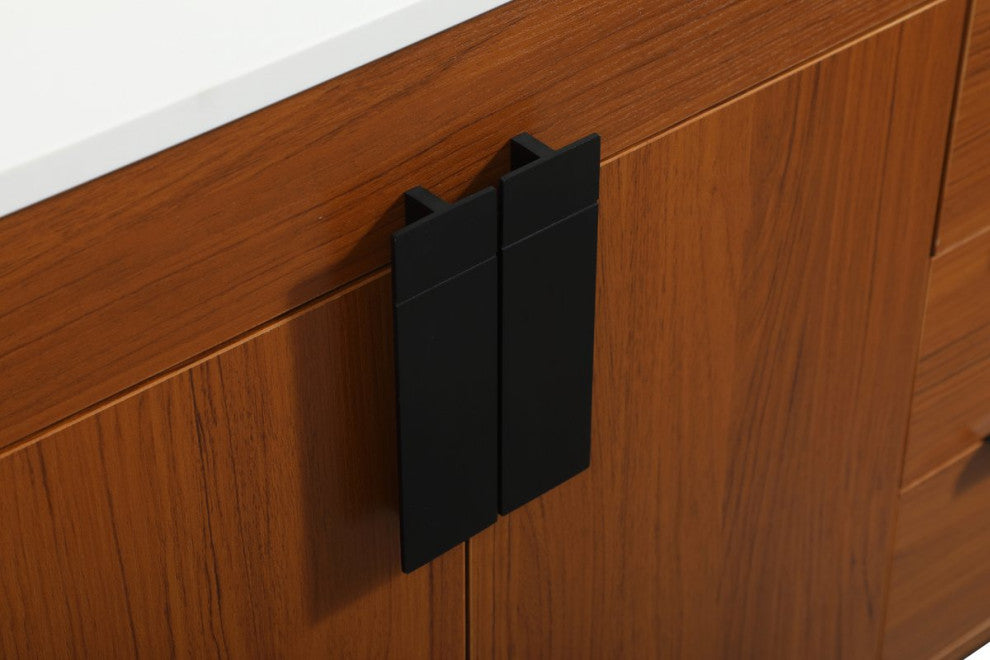 Home Living 22" Modern Teak-Light Bathroom Vanity