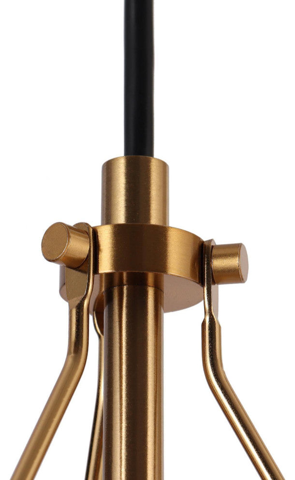 LNC 1-Light Modern Polished Gold Cone Seeded Glass Pendant Light