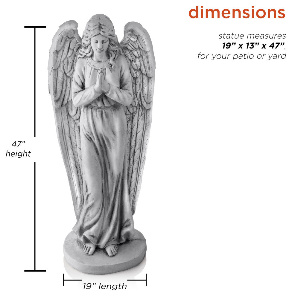 47" Tall Indoor/Outdoor Praying Angel Statue Yard Art Decoration