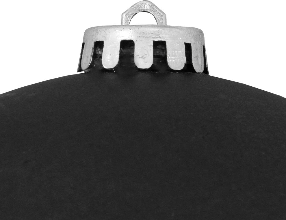 10" Jet Black Shatterproof Matte Christmas Ball Ornament, 250mm