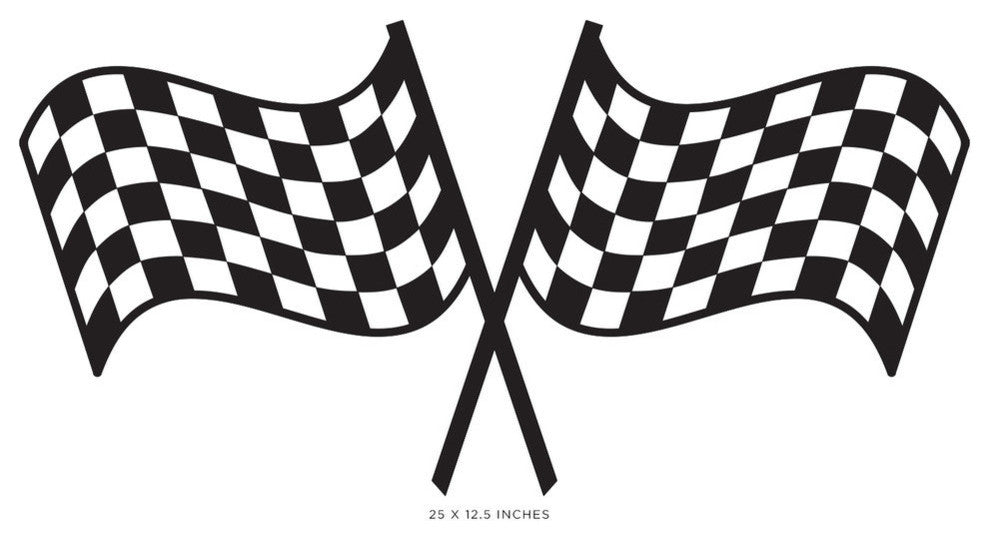 Racing Checkered Flags Fabric Wall Decal