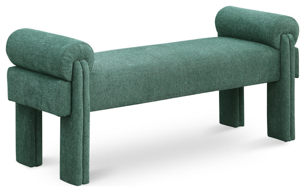 Stefano Upholstered Bench, Green