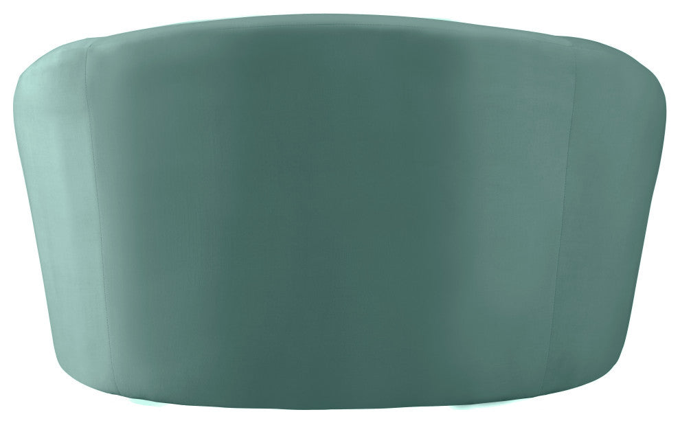 Riley Velvet Upholstered Rounded Chair, Mint