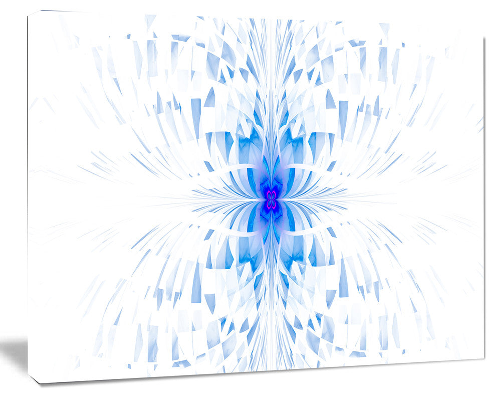 Blue Butterfly Outline on White, Abstract Wall Art Canvas, 20x12